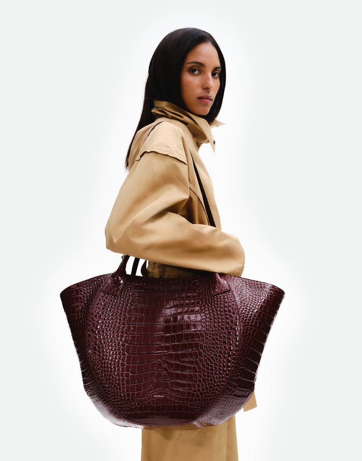 Hortensia Shopper - Bordeaux Croco