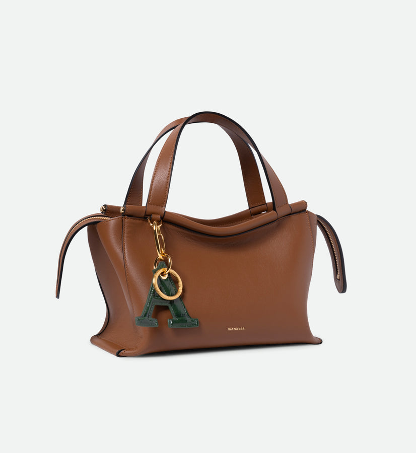 Bag Charm Letter - A - Olive Croco