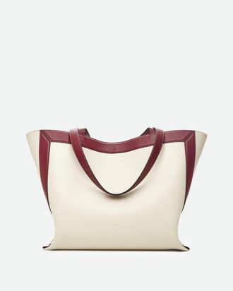 Ida Tote Medium - Buttercream / Bordeaux