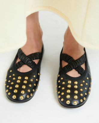 June Ballerina - Black / Studs