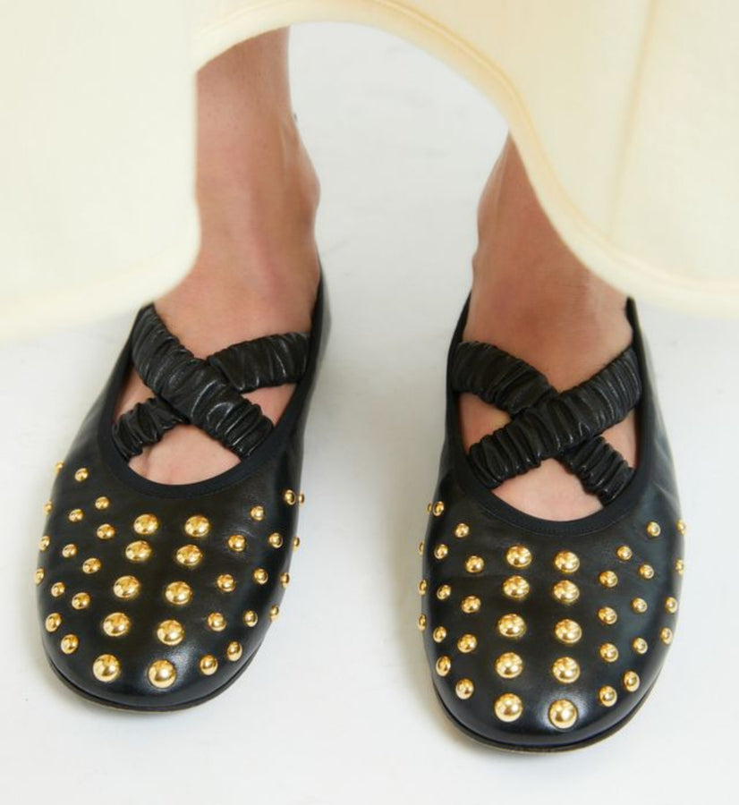 June Ballerina - Black / Studs