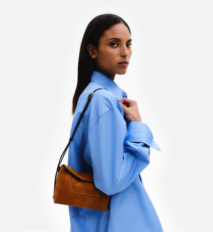 Penelope Slouch Mini - Cognac Suede
