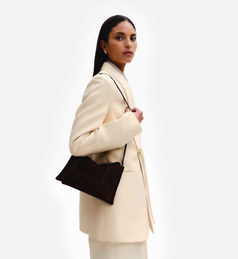 Penelope Slouch Bag - Acai Suede