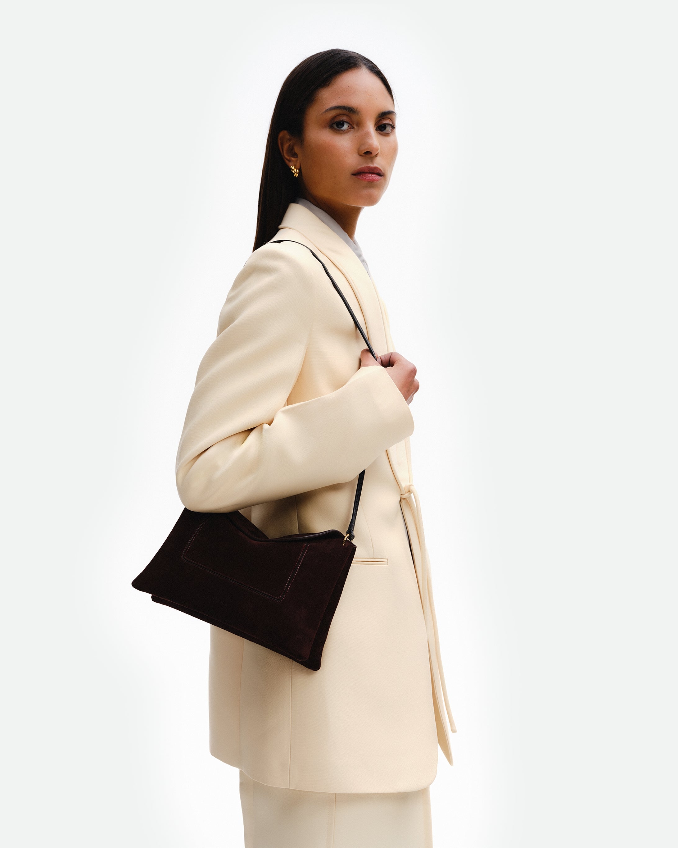 Penelope Slouch Bag - Acai Suede