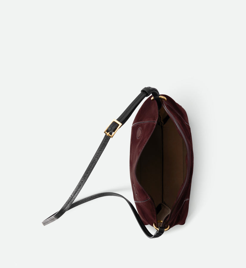 Penelope Slouch Bag - Acai Suede