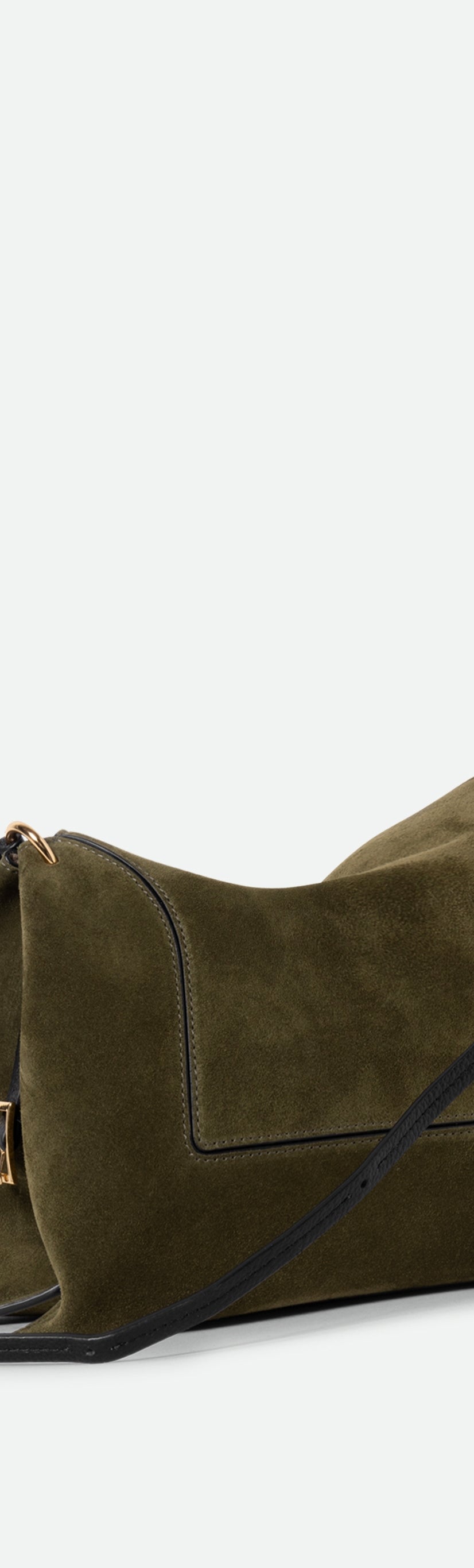 Penelope Slouch Bag - Olive Suede