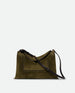 Penelope Slouch Bag - Olive Suede