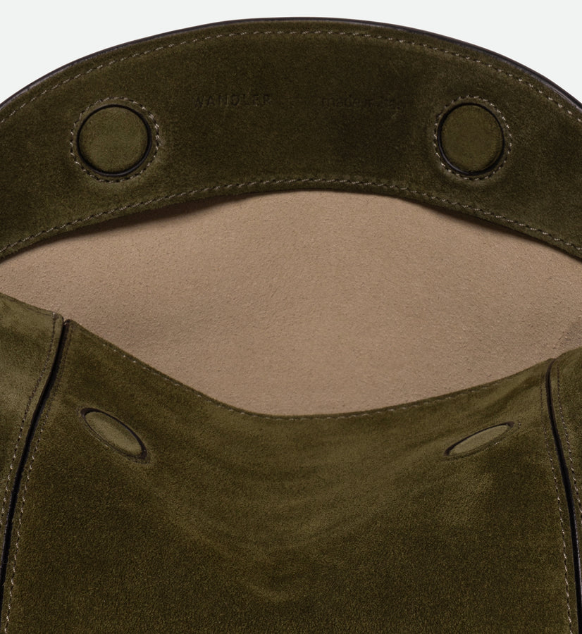 Penelope Slouch Bag - Olive Suede