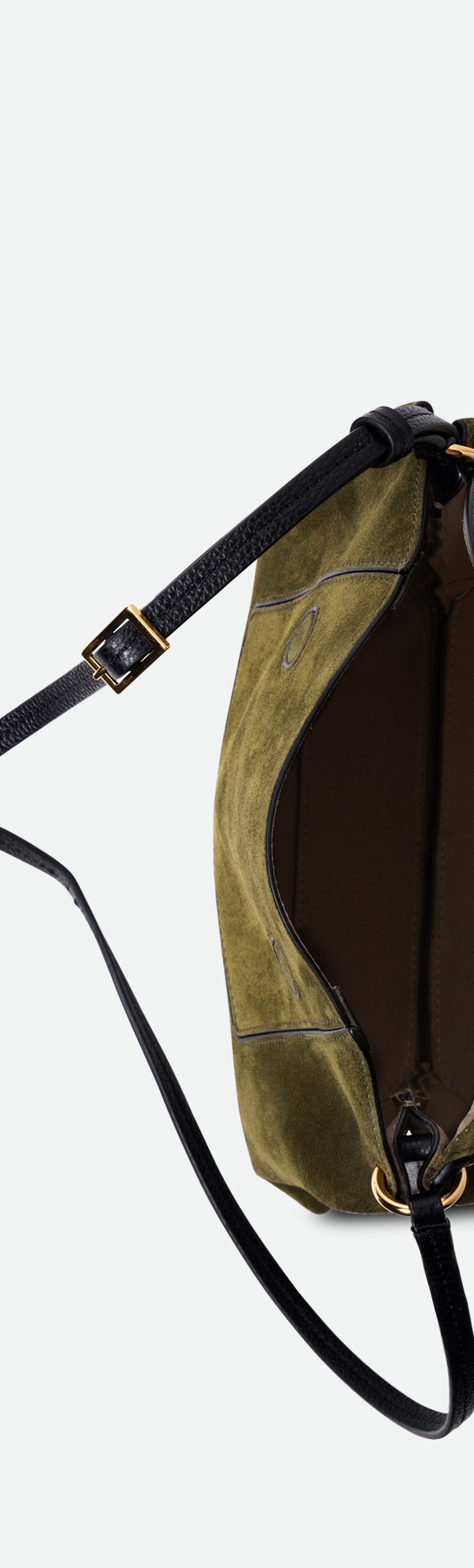 Penelope Slouch Bag - Olive Suede