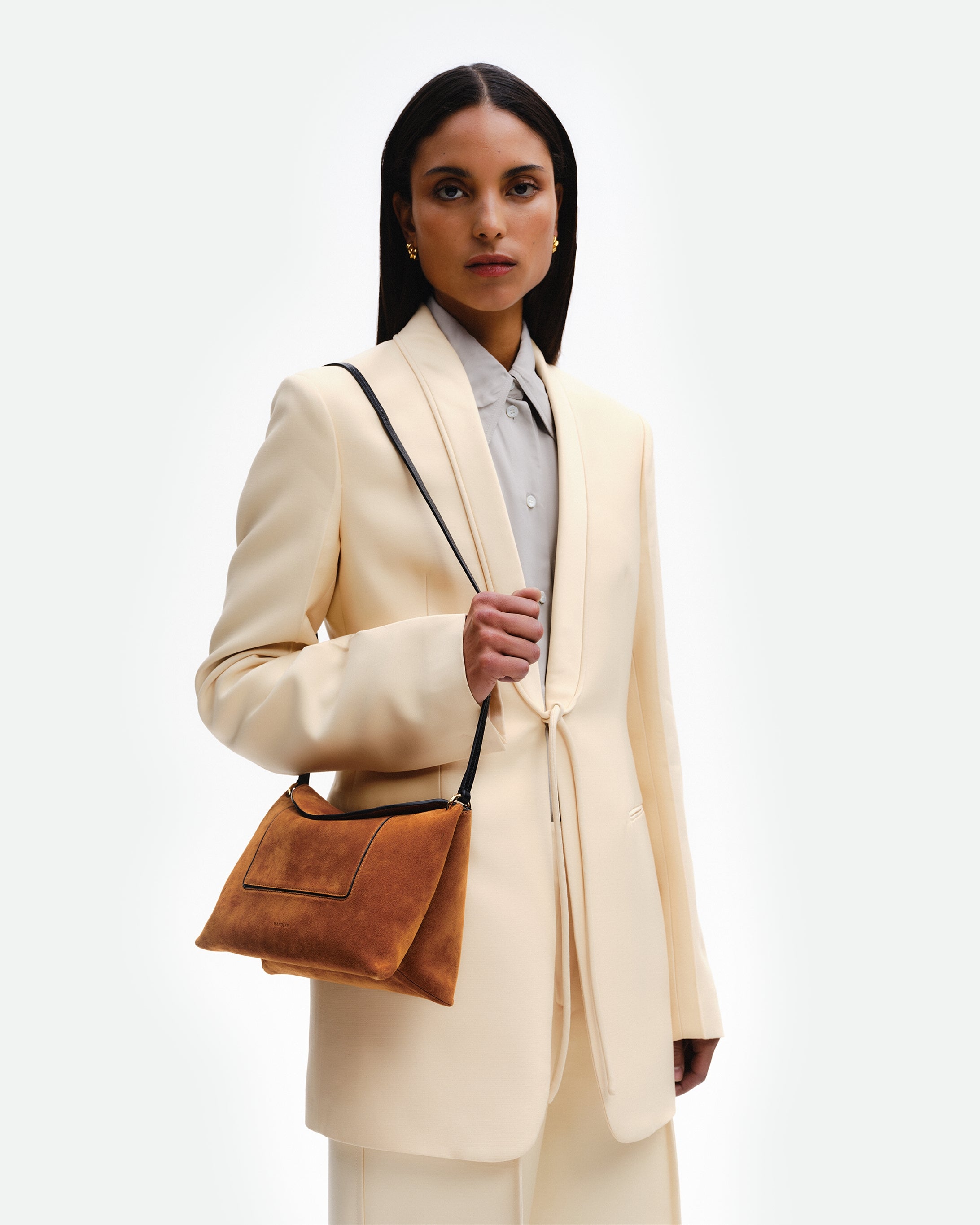 Penelope Slouch Bag - Cognac Suede