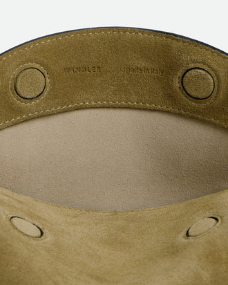 Penelope Slouch Bag - Khaki Suede