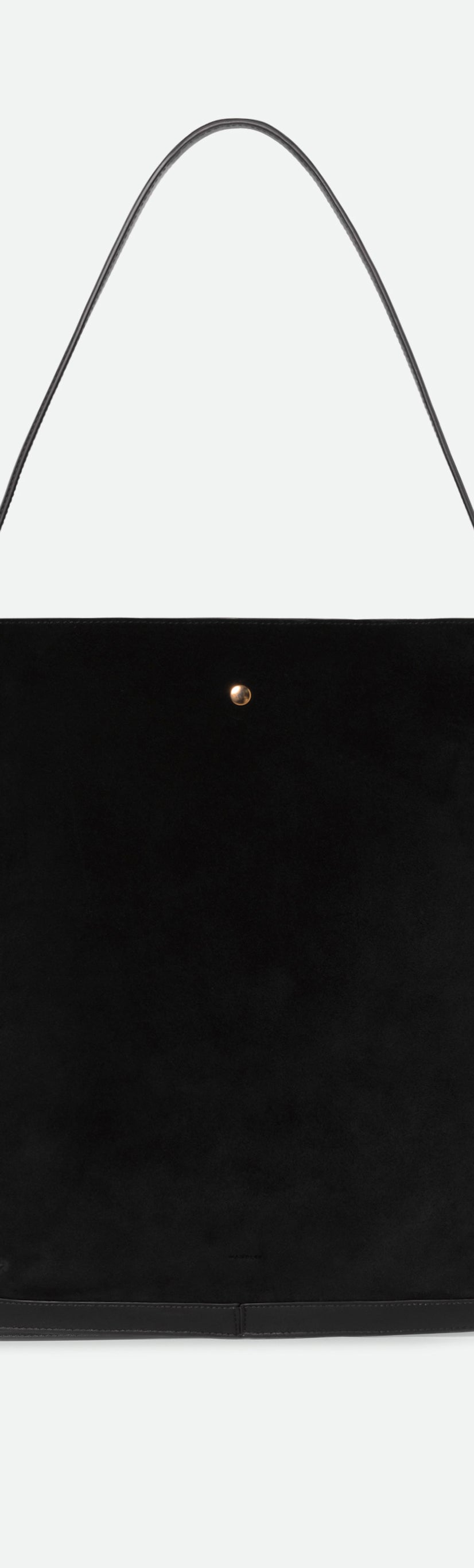 Penny Tote - Black Suede / Black