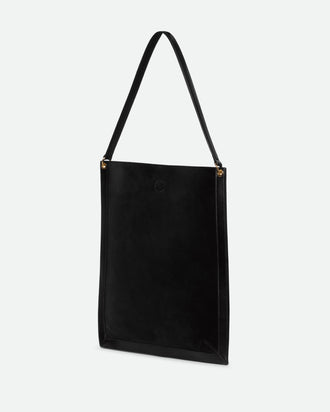 Penny Tote - Black Suede / Black