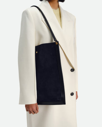 Penny Tote - Black Suede / Black