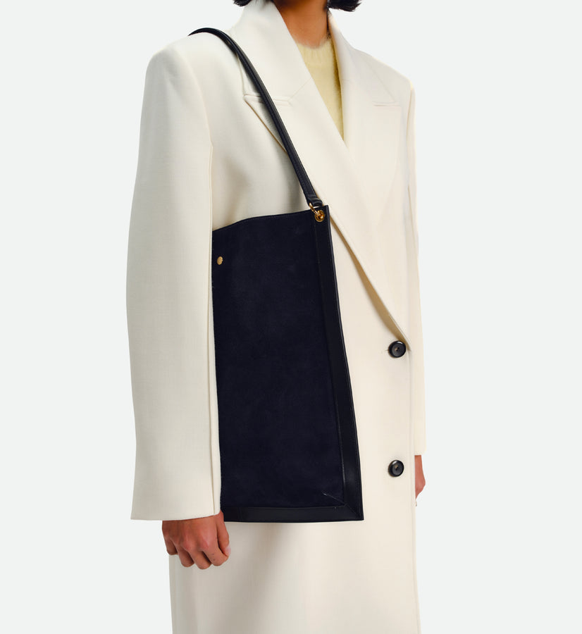 Penny Tote - Black Suede / Black