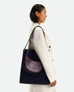 Penny Tote - Black Suede / Black