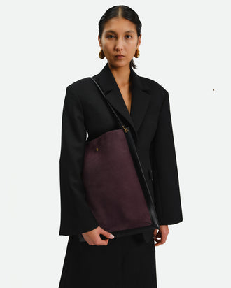 Penny Tote - Grape Suede / Black