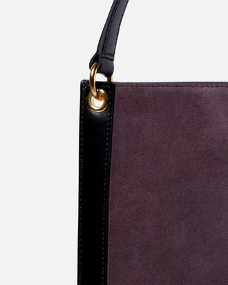 Penny Tote - Grape Suede / Black