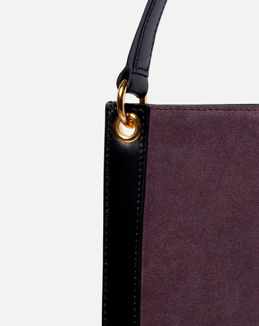 Penny Tote - Grape Suede / Black