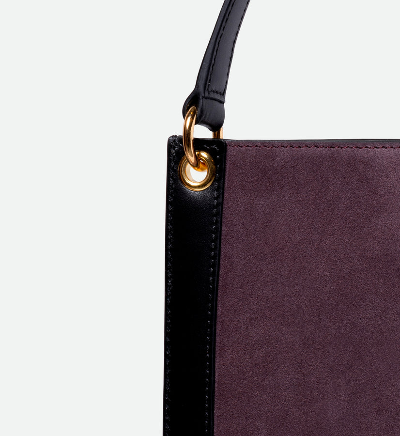 Penny Tote - Grape Suede / Black