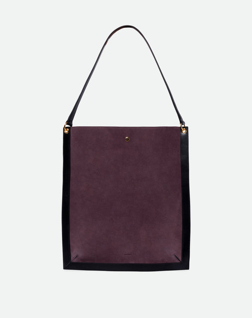 Penny Tote - Grape Suede / Black