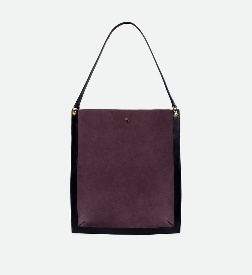 Penny Tote - Grape Suede / Black