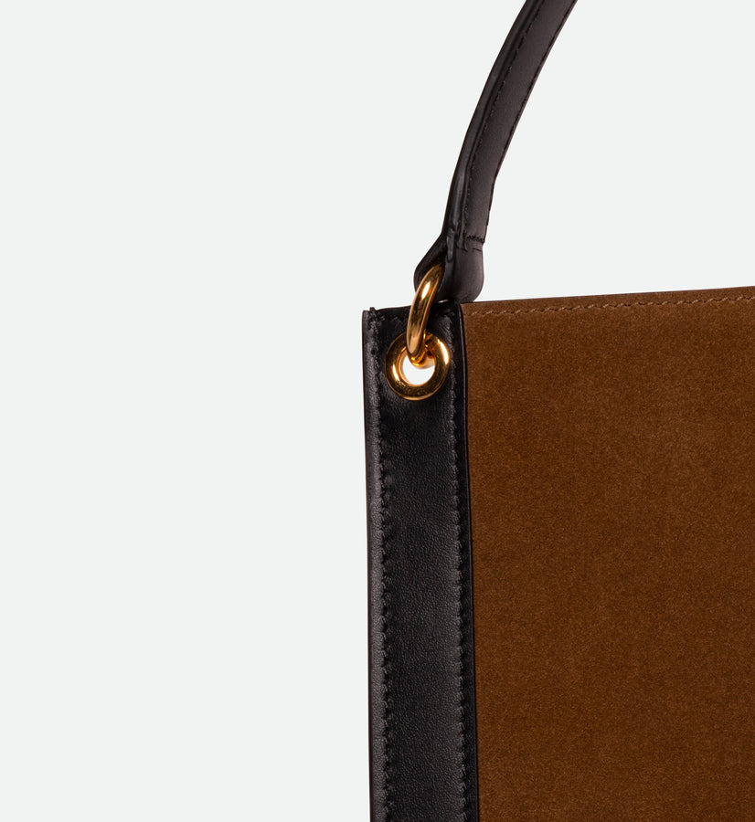 Penny Tote - Tabbaco Suede / Black