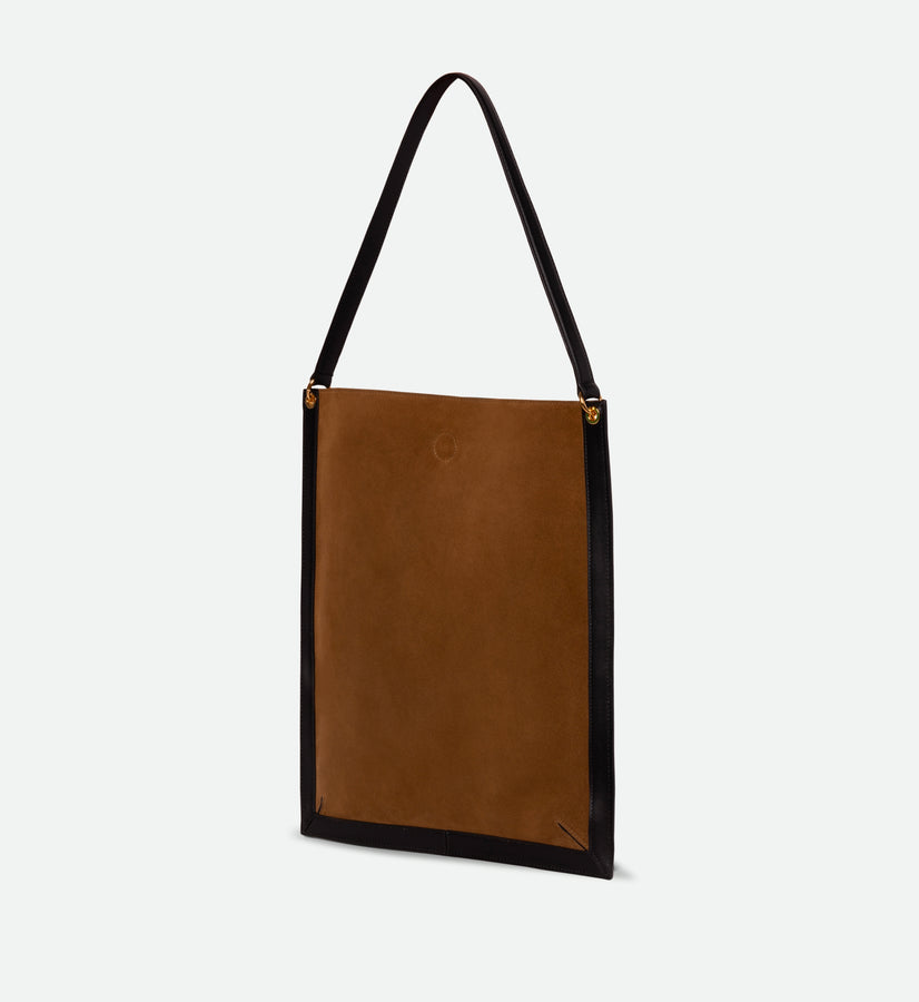 Penny Tote - Tabbaco Suede / Black