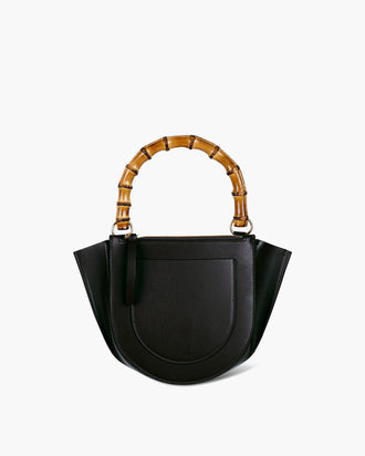 Hortensia Bag Mini - Black / Brown Bamboo