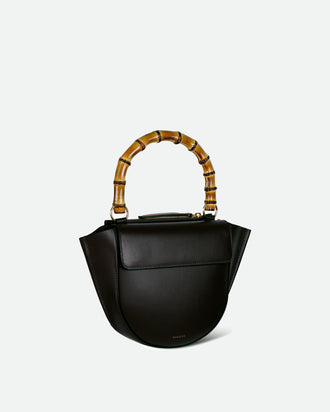 Hortensia Bag Mini - Black / Brown Bamboo