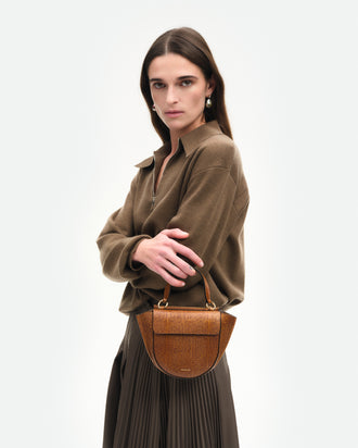 Hortensia Bag Piccola - Tabacco Lizzard