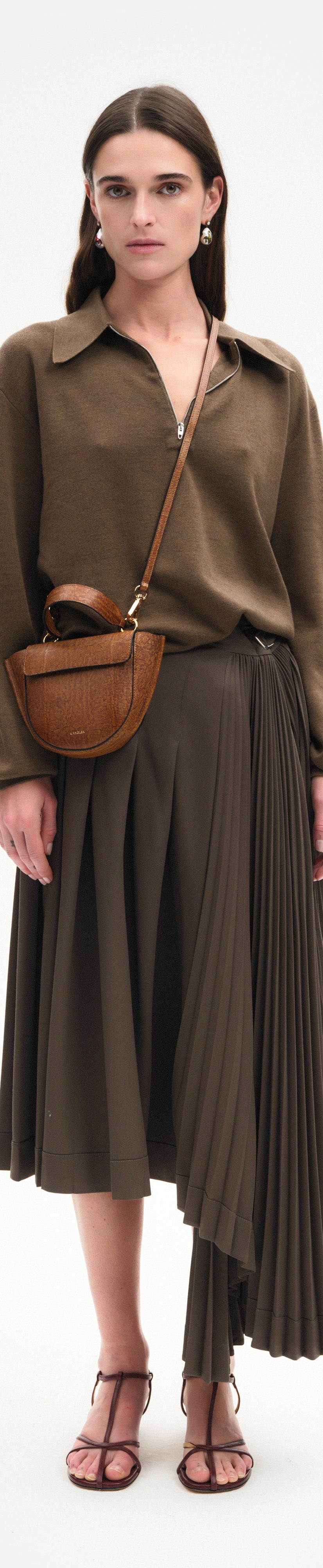 Hortensia Bag Piccola - Tabacco Lizzard