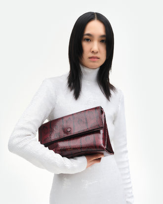 Jo Pouch Medium - Bordeaux Python