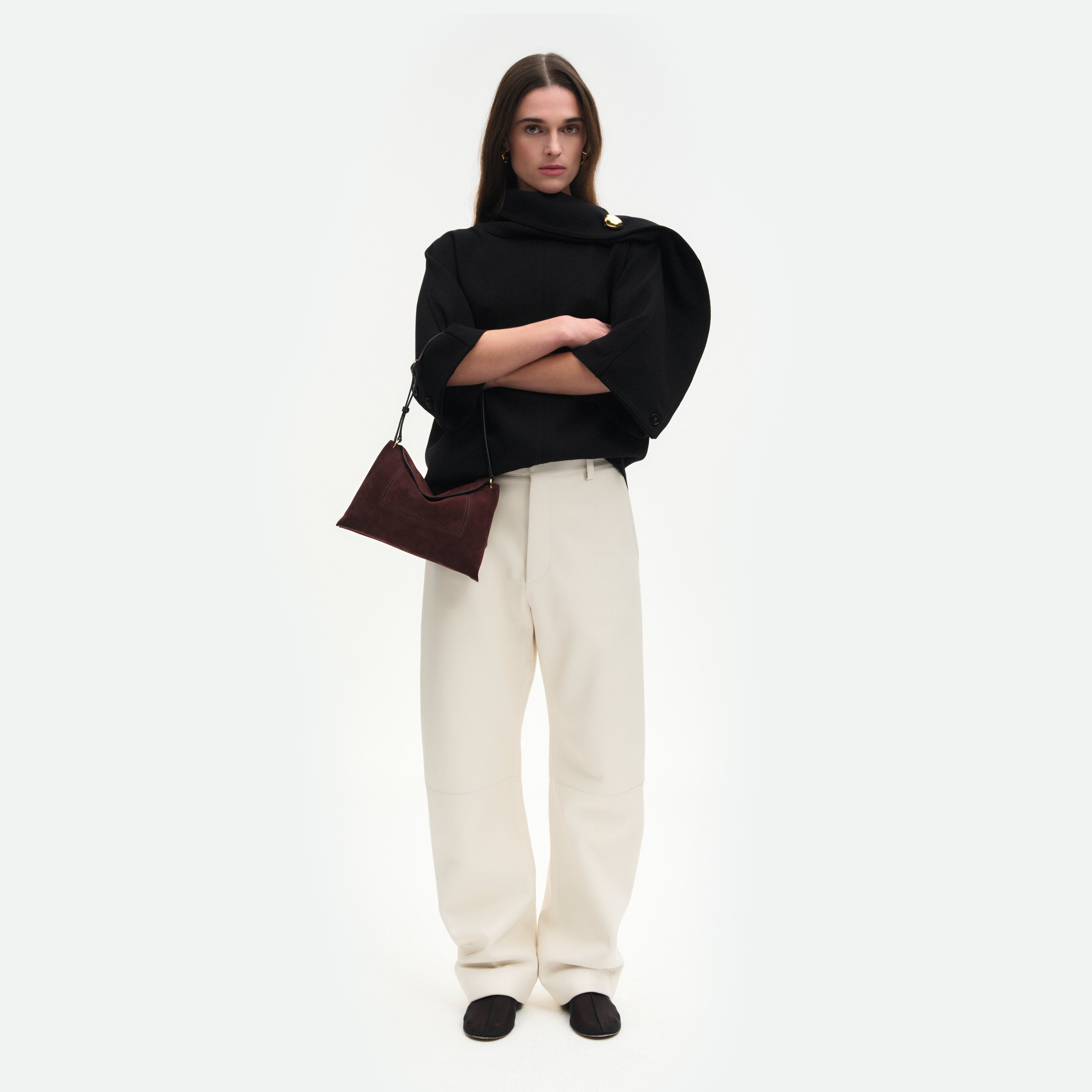 Penelope Slouch Bag - Acai Suede – Wandler.com