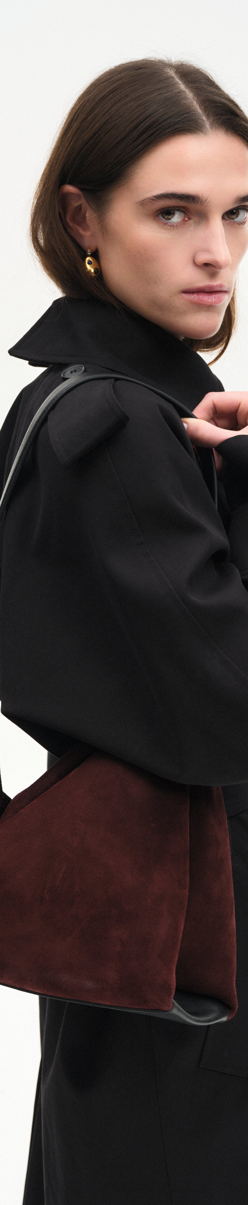 Penelope Tote - Acai Suede / Black