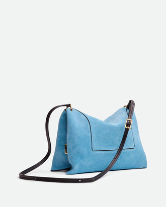 Penelope Slouch Bag - Sky Suede
