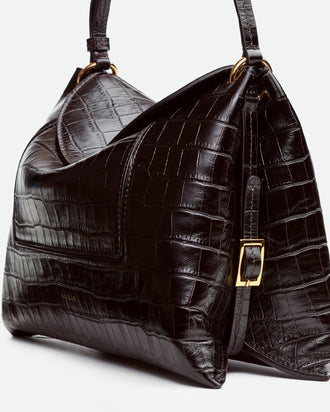 Penelope Slouch Bag - Soil Croco