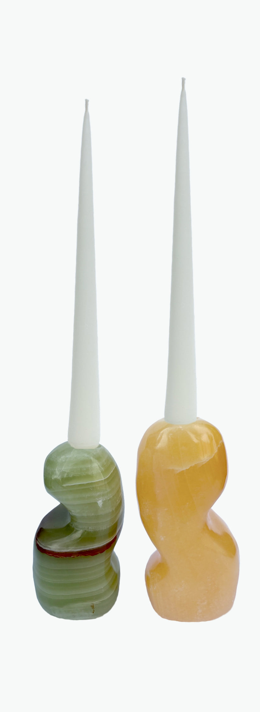 Erdnuss-Kerzenhalter-Set – Grün/Honig