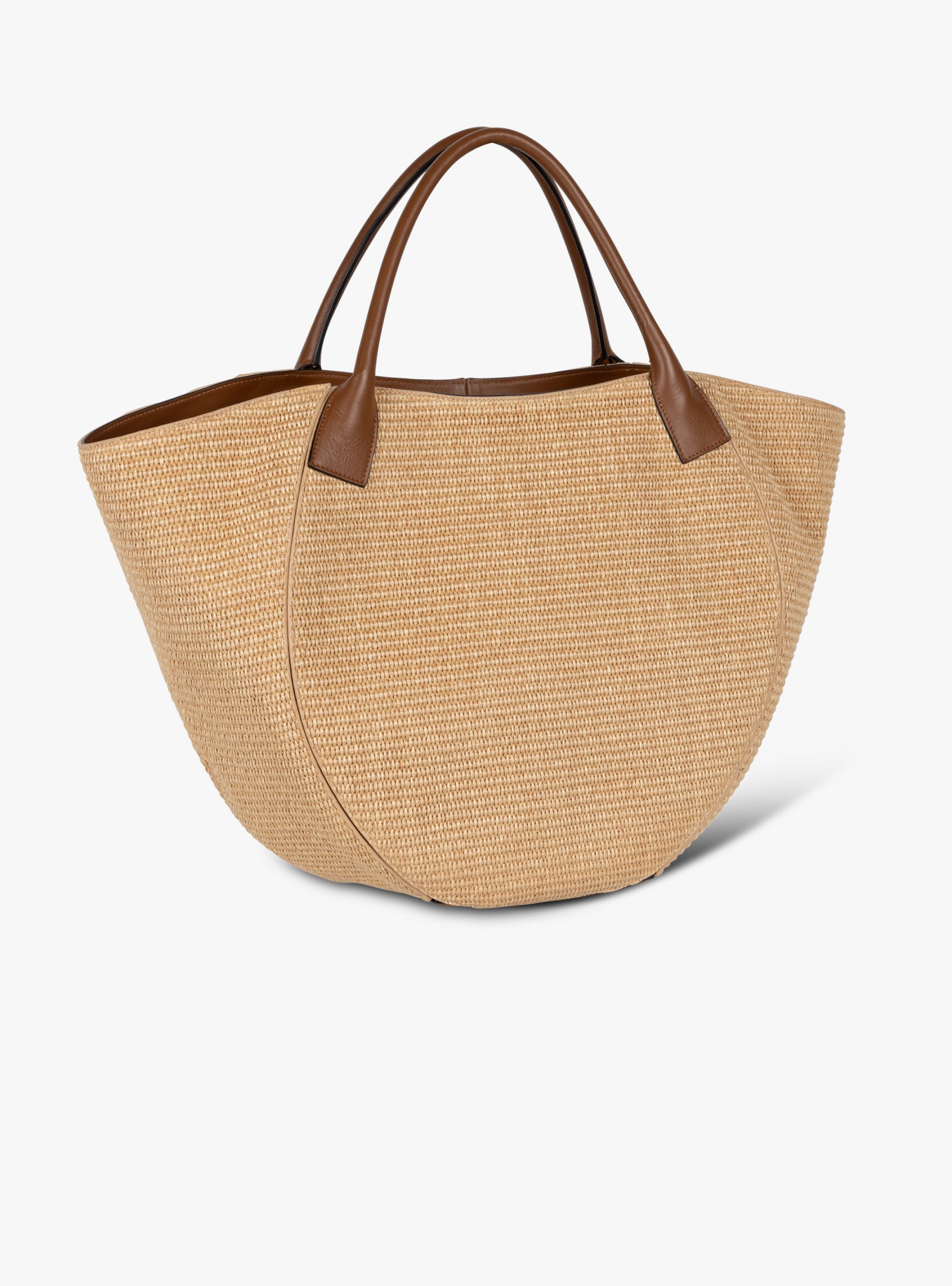 Mia Woven Rattan store & Leather Tote