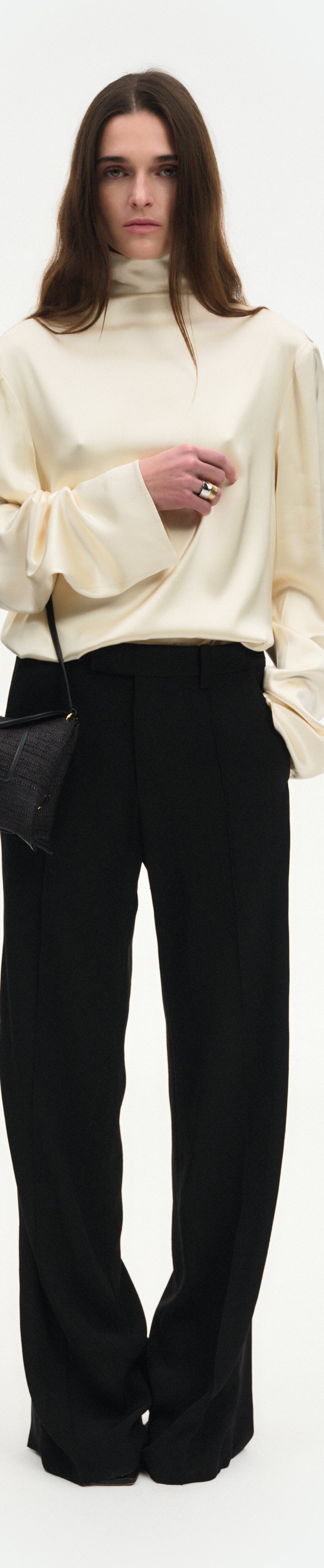 Penelope Slouch Bag - Black Raffia