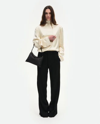 Penelope Slouch Bag - Black Raffia