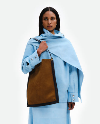 Penny Tote - Tabbaco Suede / Black