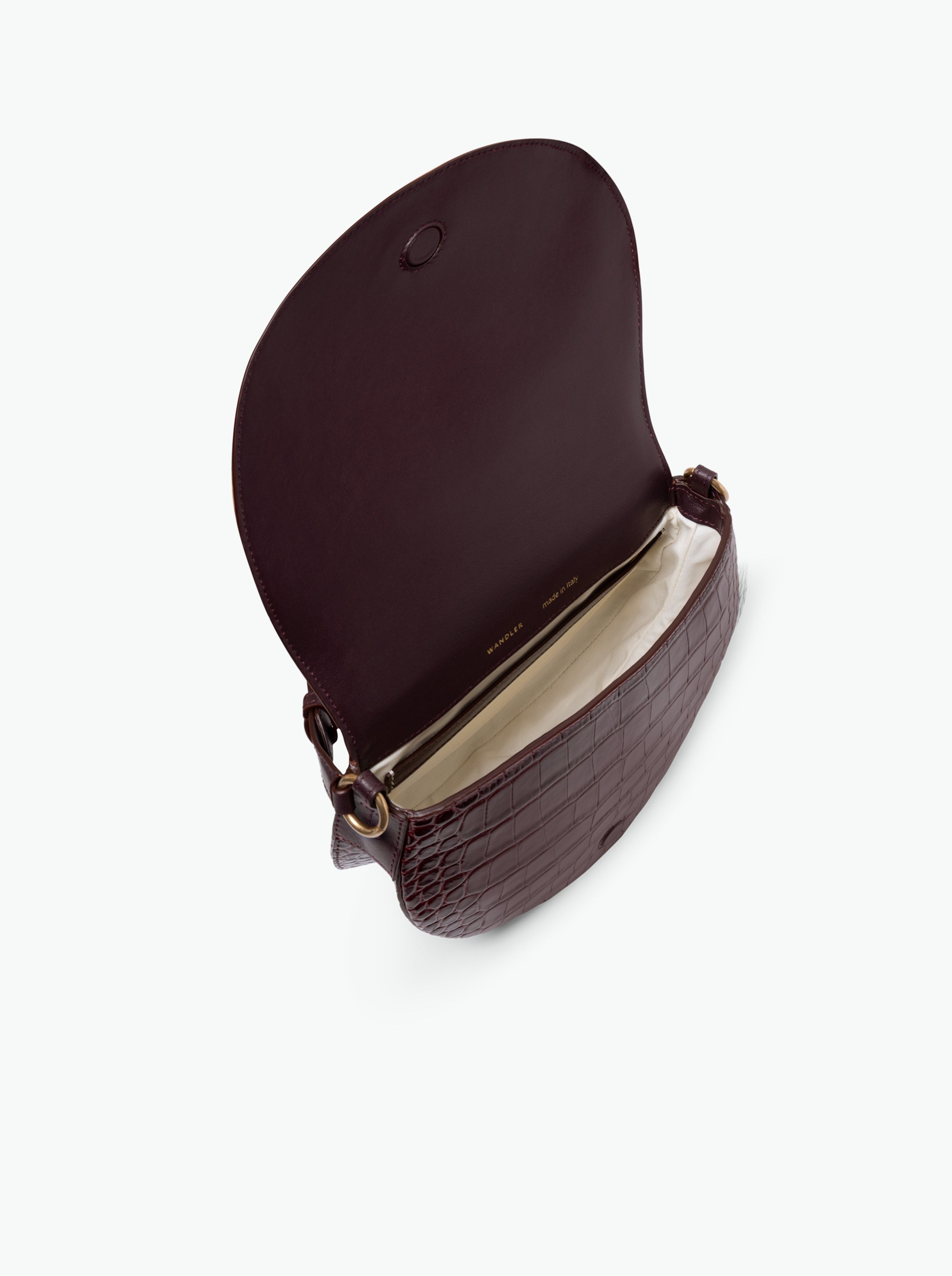Kate Saddle Bag - Bordeaux Croco