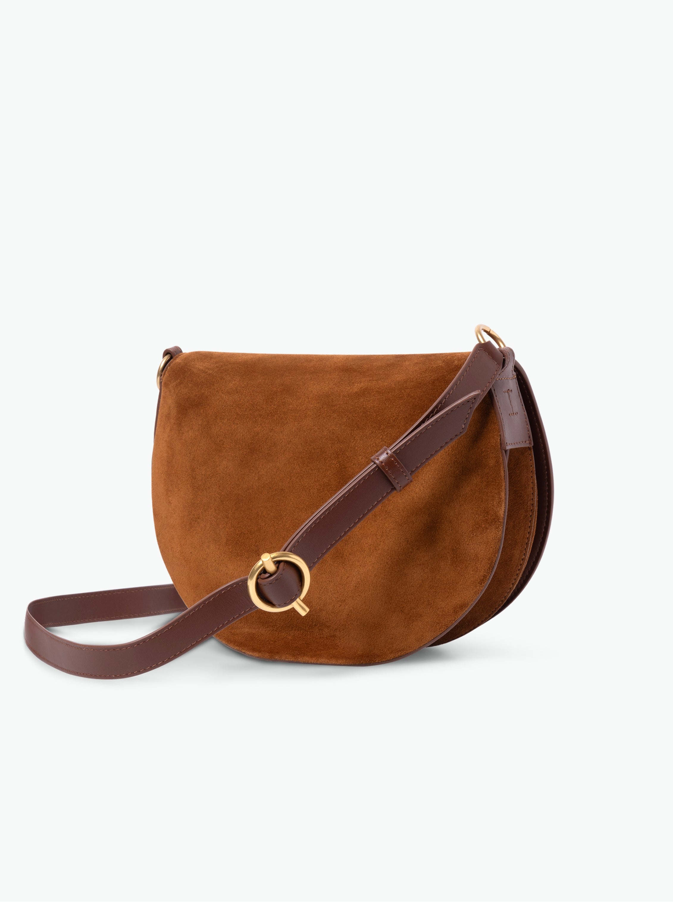 Kate Saddle Bag - Tan Suede