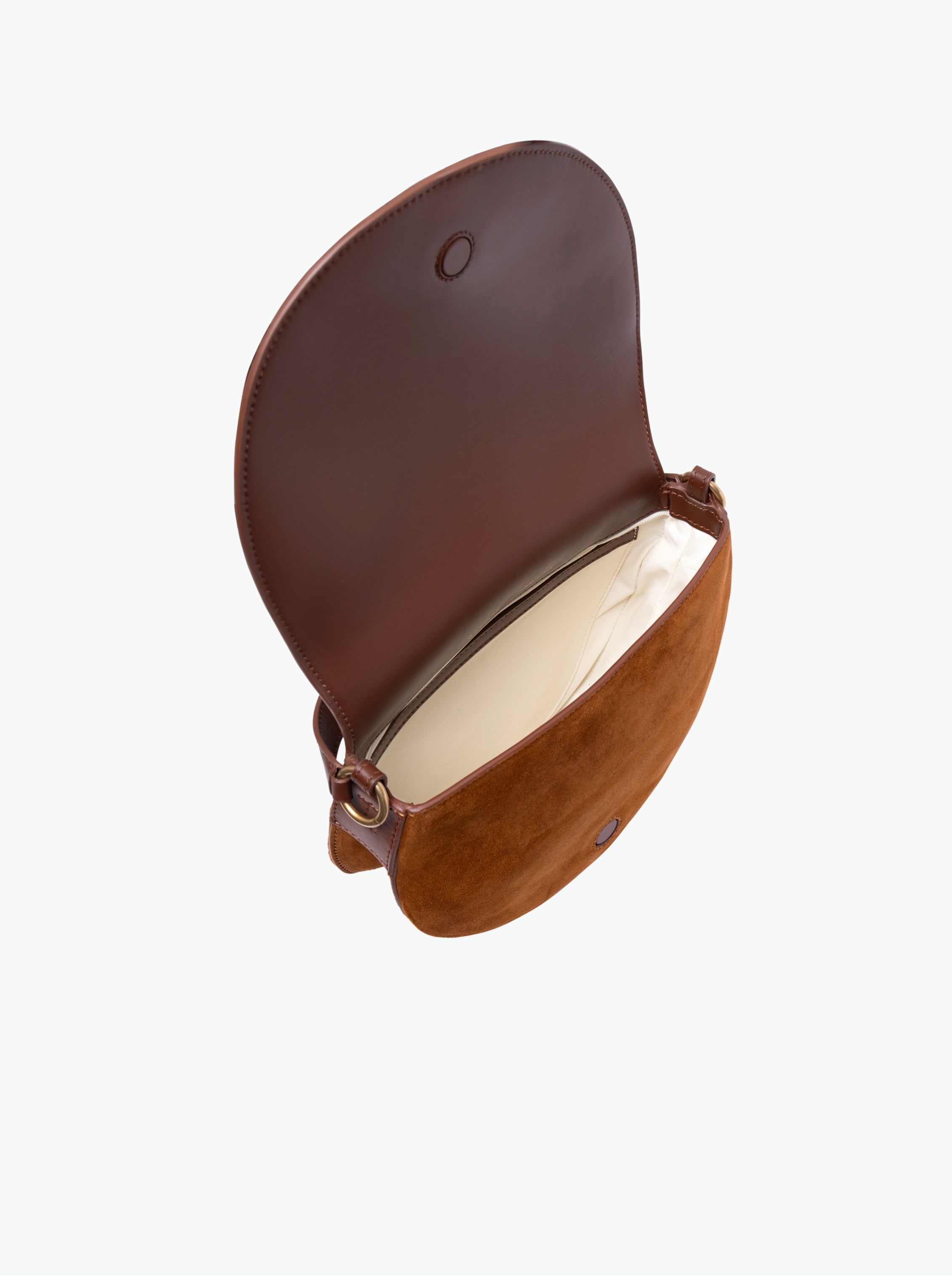 Kate Saddle Bag - Tan Suede