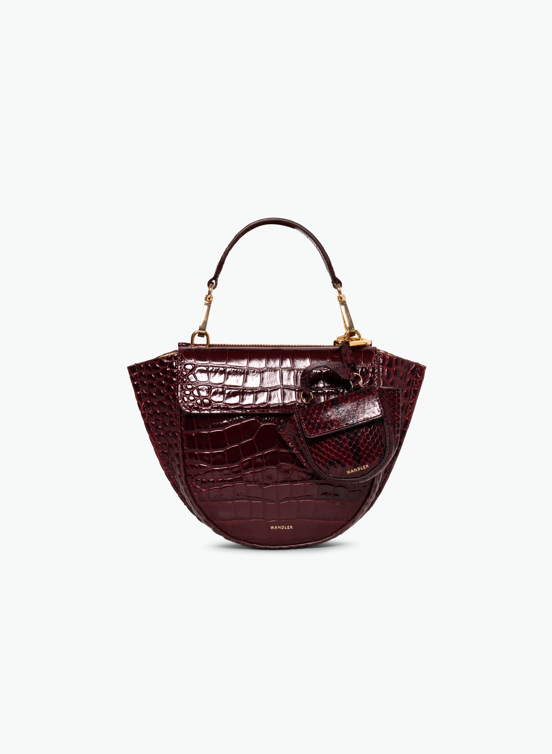 Hortensia Bag Mini - Bordeaux Croco