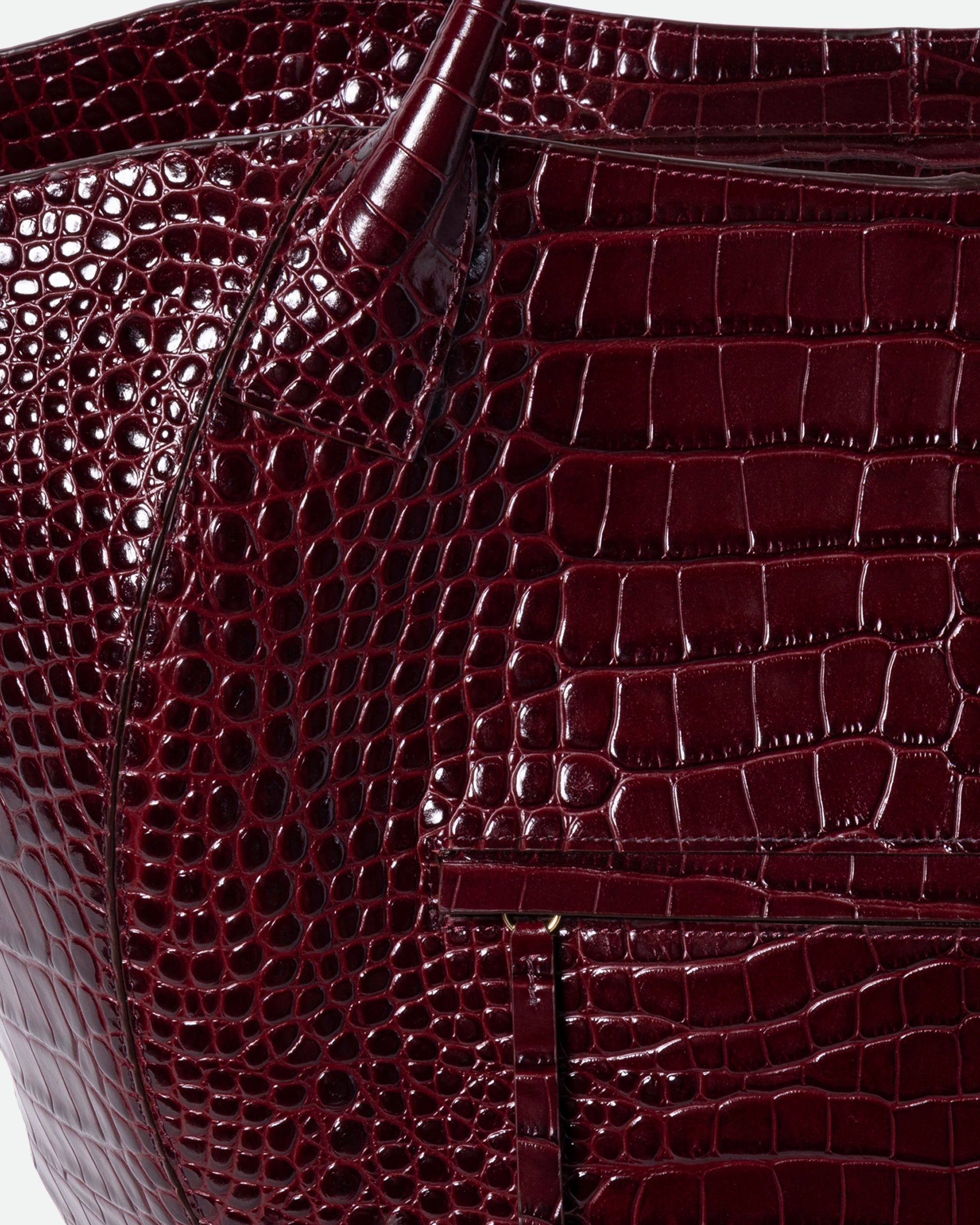 Hortensia Shopper - Bordeaux Croco