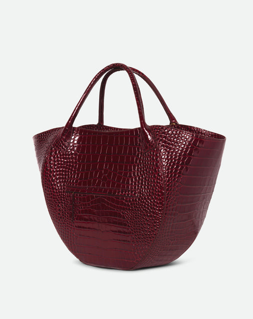 Hortensia Shopper - Bordeaux Croco