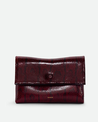 Jo Pouch Medium - Bordeaux Python