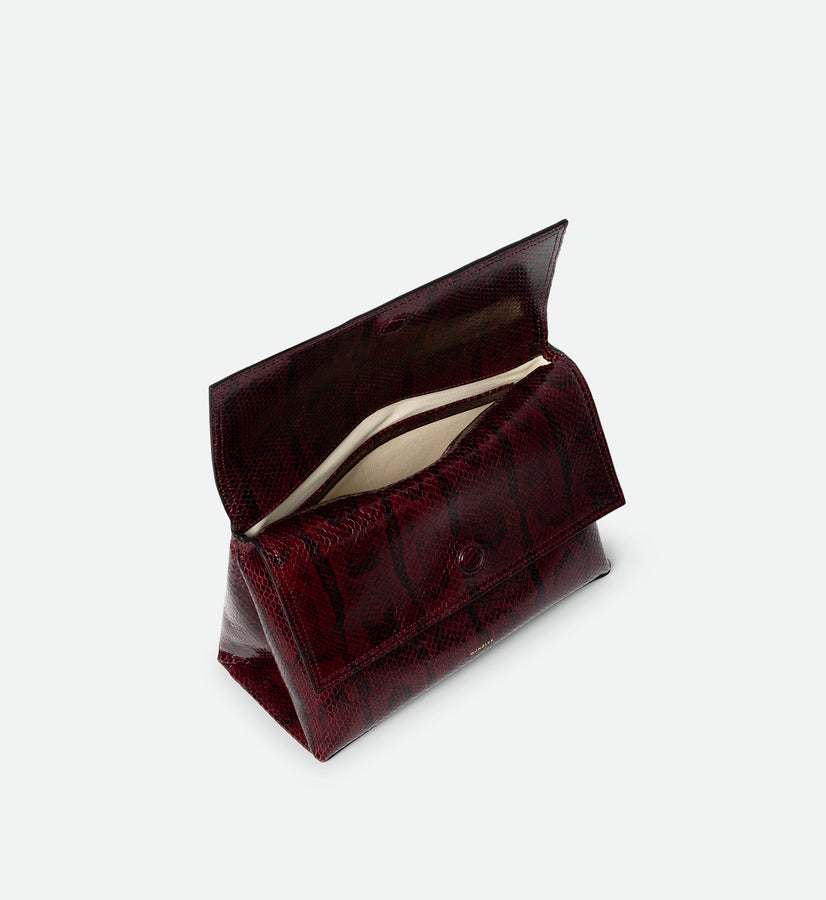 Jo Pouch Medium - Bordeaux Python